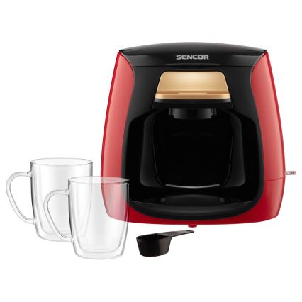 Sencor - Máquina de café com duas canecas 500W/230V vermelho/preto