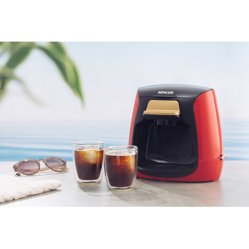 Sencor - Máquina de café com duas canecas 500W/230V vermelho/preto