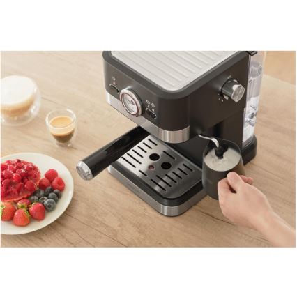 Sencor - Máquina de café espresso de palanca 1050W/230V preta/cromado mate