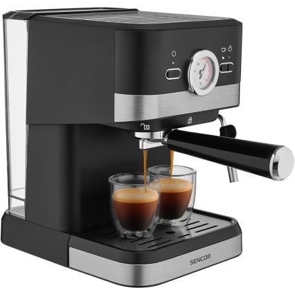 Sencor - Máquina de café espresso de palanca 1050W/230V preta/cromado mate