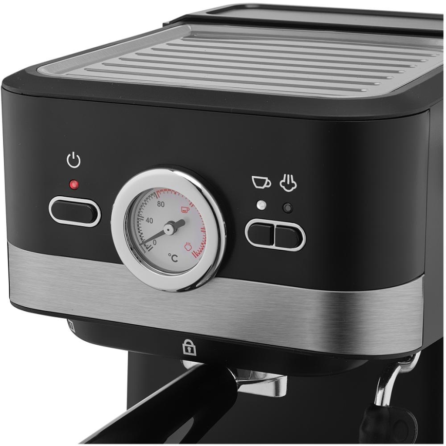 Sencor - Máquina de café espresso de palanca 1050W/230V preta/cromado mate