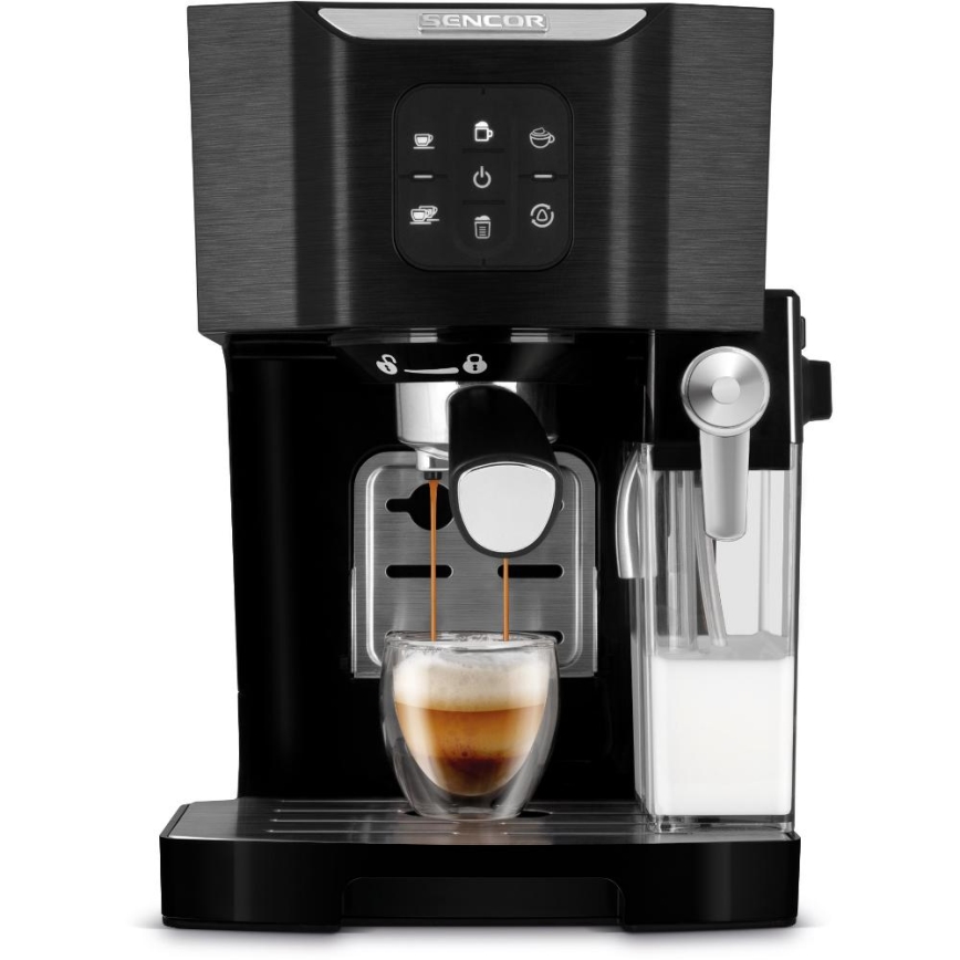 Sencor - Máquina de café espresso com alavanca 1450W/230V preto/cromado fosco