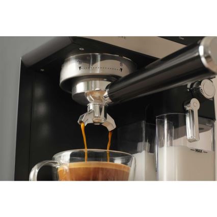 Sencor - Máquina de café expresso com alavanca 1350W/230V preto/cromado mate
