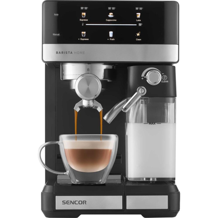 Sencor - Máquina de café expresso com alavanca 1350W/230V preto/cromado mate