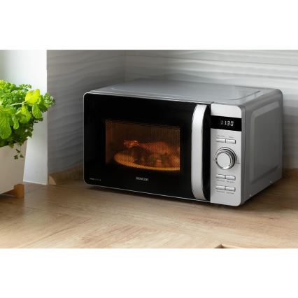 Sencor - Micro-ondas 800 W/230 V, 17 l, prateado