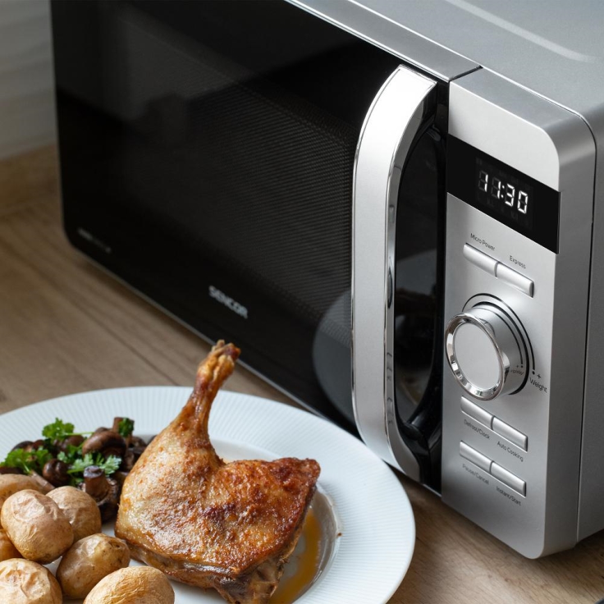 Sencor - Micro-ondas 800 W/230 V, 17 l, prateado