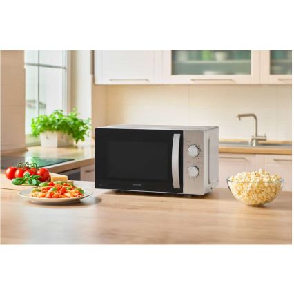 Sencor - Micro-ondas com função grill 700W/1000W/230V 20 l cromado mate