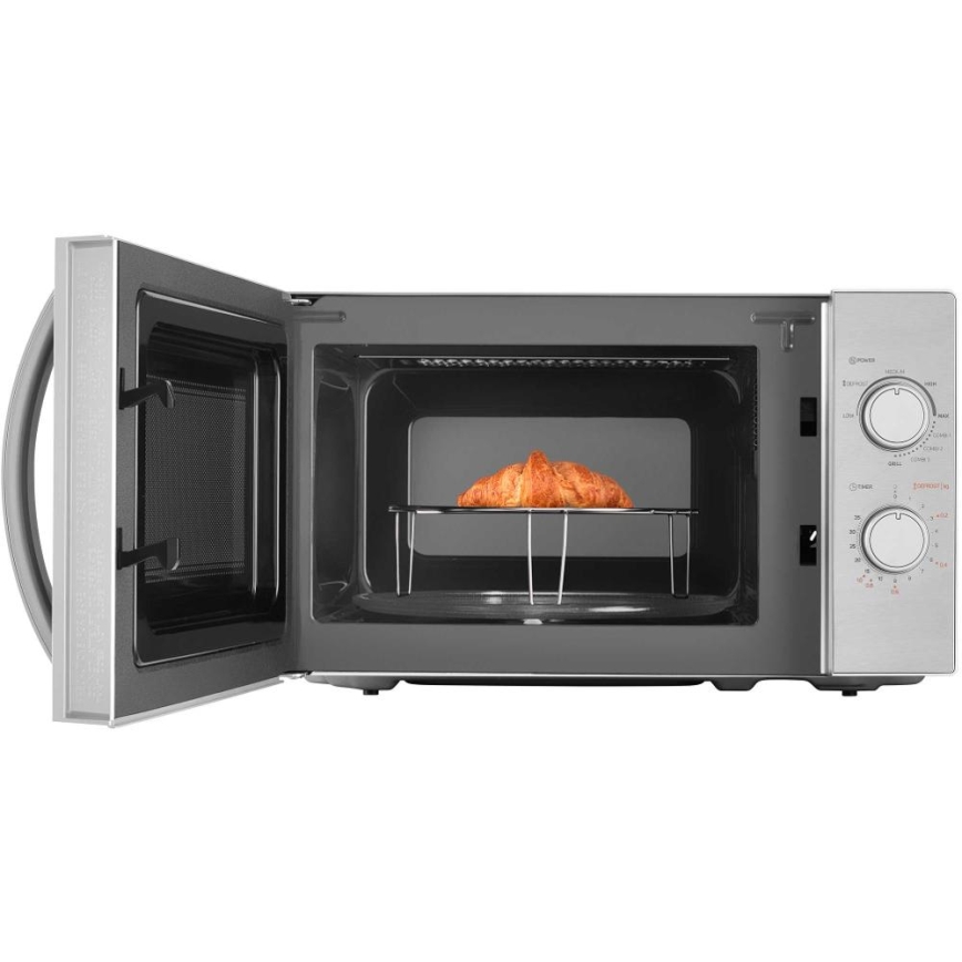 Sencor - Micro-ondas com função grill 700W/1000W/230V 20 l cromado mate