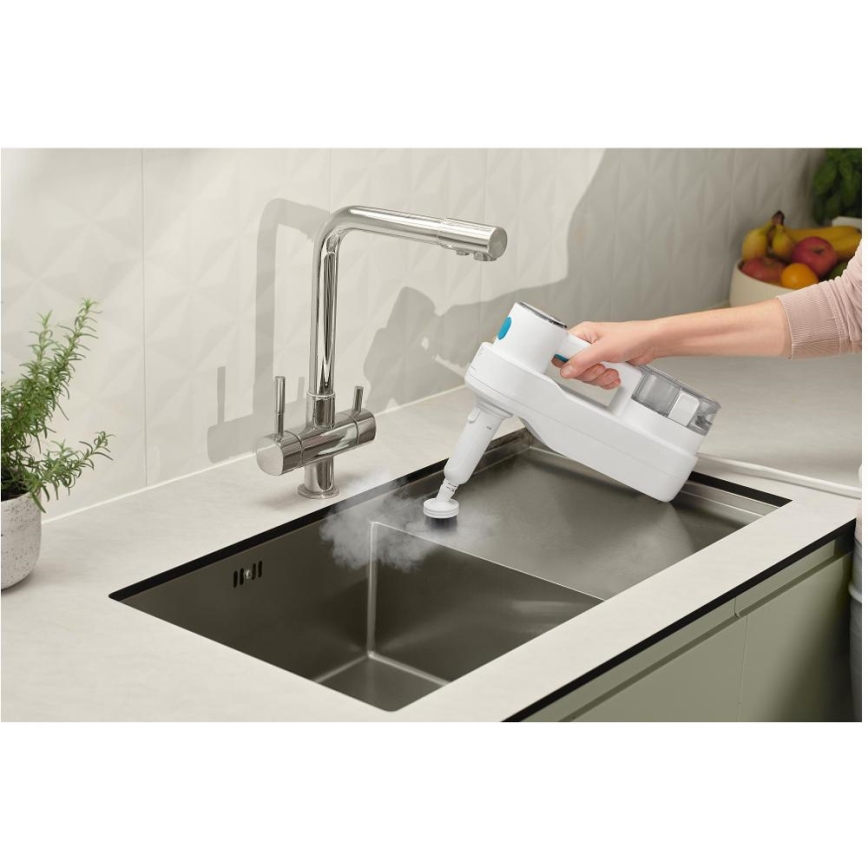 Sencor - Mopa a vapor multifuncional 2 em 1 1500W/230V IPX4 branco