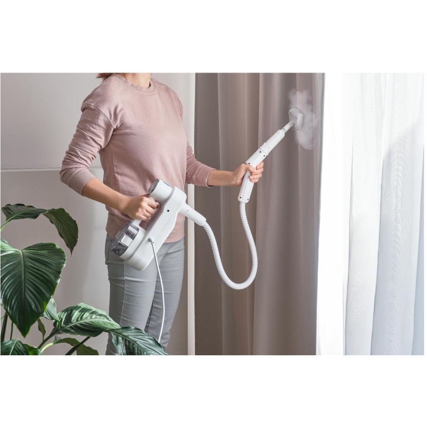 Sencor - Mopa a vapor multifuncional 2 em 1 1500W/230V IPX4 branco