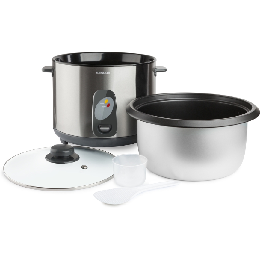 Sencor - Panela de arroz 1000W/230V 2,8 l de aço inoxidável