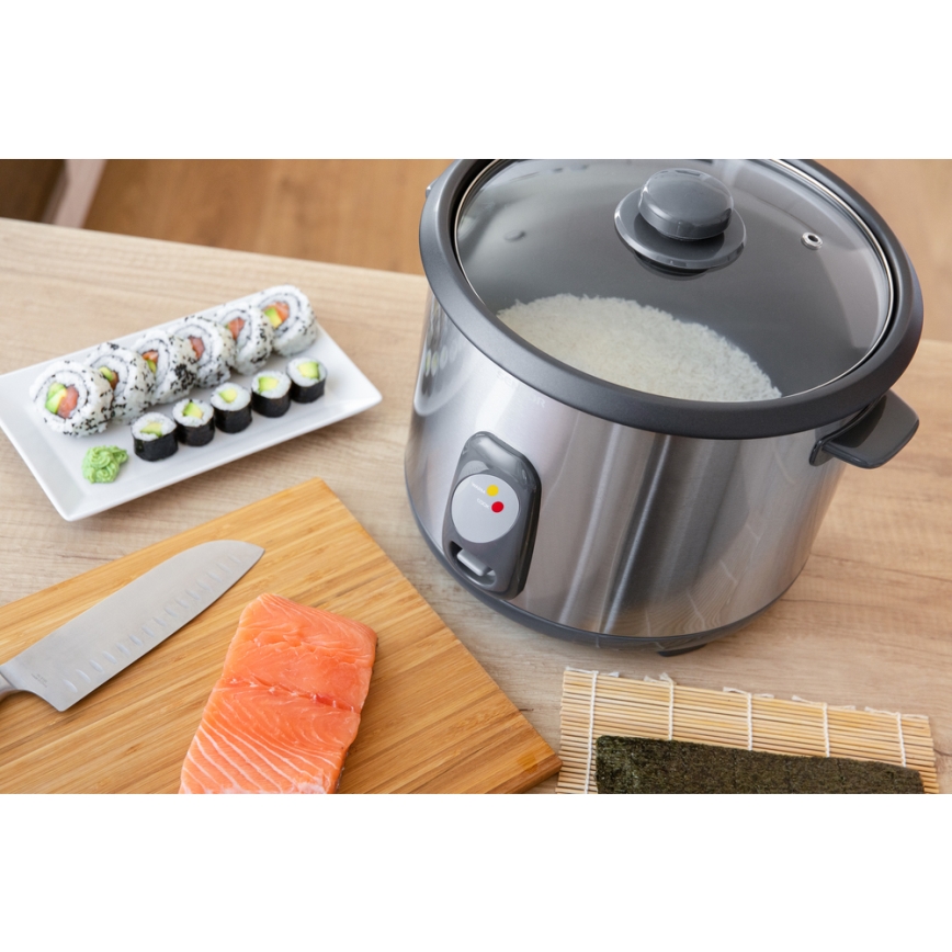 Sencor - Panela de arroz 1000W/230V 2,8 l de aço inoxidável