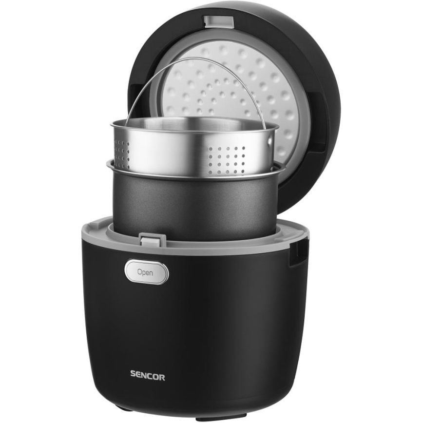 Sencor - Panela de arroz 350W/230V 0,6 l preta