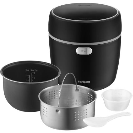 Sencor - Panela de arroz 350W/230V 0,6 l preta