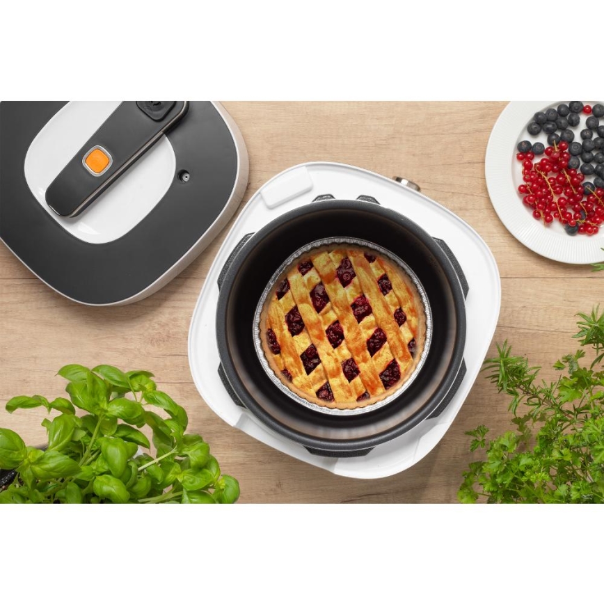 Sencor - Panela de pressão elétrica multifuncional 5,5 l 1000W/230V branco/preto