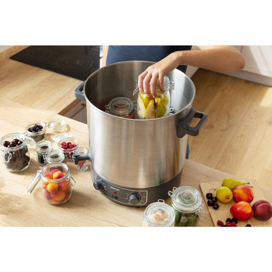 Sencor - Panela para Conservas 27 l 1800W/230V aço inoxidável/cinzento