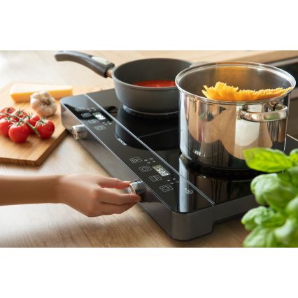 Sencor - Placa de indução de duas zonas com ecrã LCD 3400W/230V