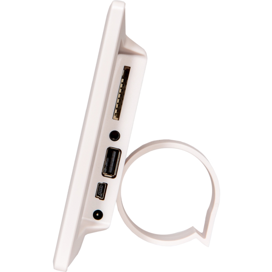 Sencor - Porta-retratos digital 7 com altifalante 230V branco + controlo remoto