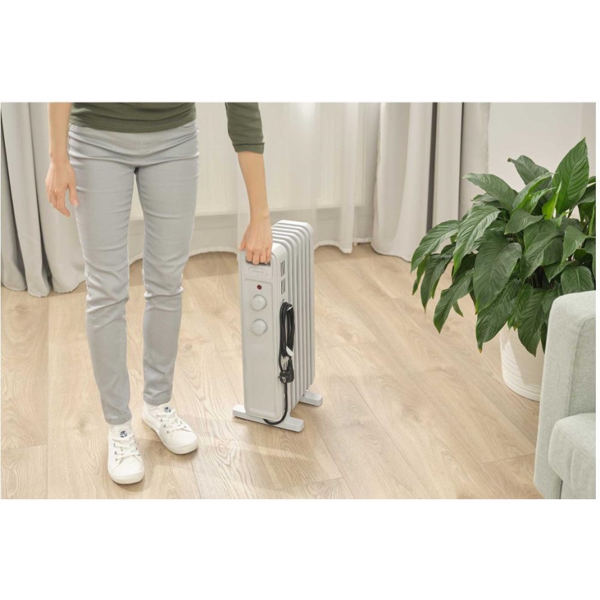 Sencor - Radiador a óleo com 7 elementos, 600/900/1500W, 230V, branco