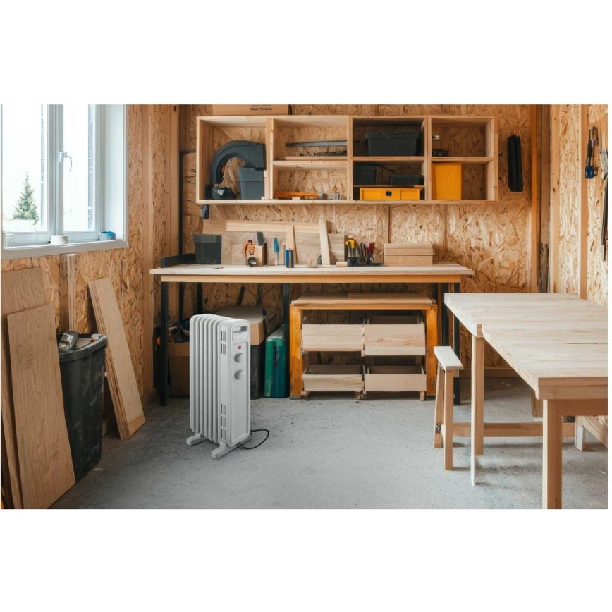 Sencor - Radiador a óleo com 7 elementos, 600/900/1500W, 230V, branco