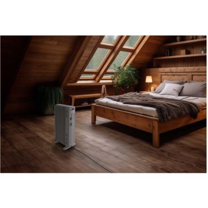 Sencor - Radiador a óleo com 9 aletas 800/1200/2000W/230V branco