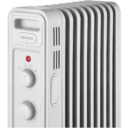 Sencor - Radiador a óleo com 9 aletas 800/1200/2000W/230V branco