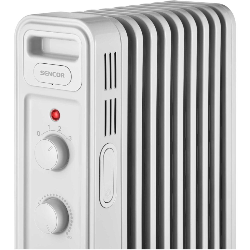 Sencor - Radiador a óleo com 9 aletas 800/1200/2000W/230V branco