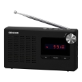 Sencor - Rádio portátil PLL FM 5W 800 mAh 3,7V USB e MicroSD