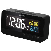 Sencor - Relógio digital com alarme e termómetro 230V/1xCR2032