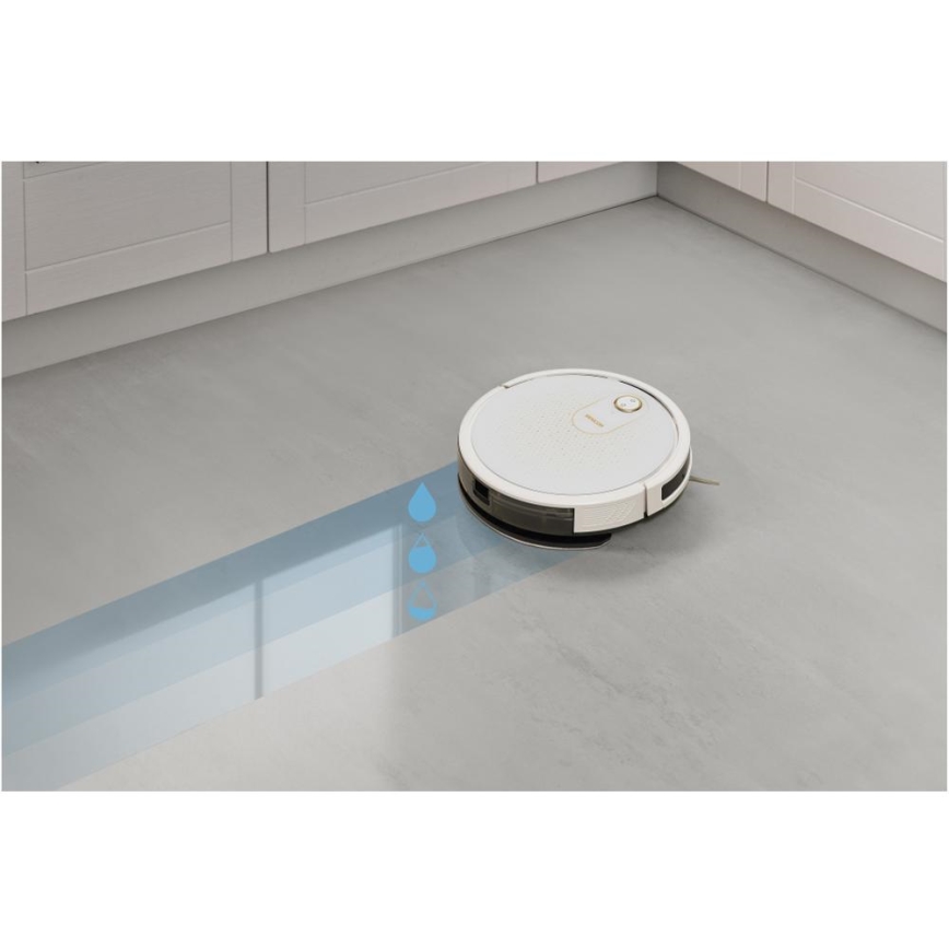 Sencor - Aspirador robô inteligente 2 em 1 com função de mop 28W/2600 mAh Wi-Fi branco + controlo remoto