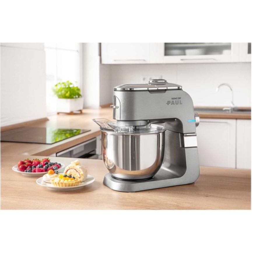 Sencor - Robot de cozinha com tigela em aço inoxidável 1700W/230V cromo mate