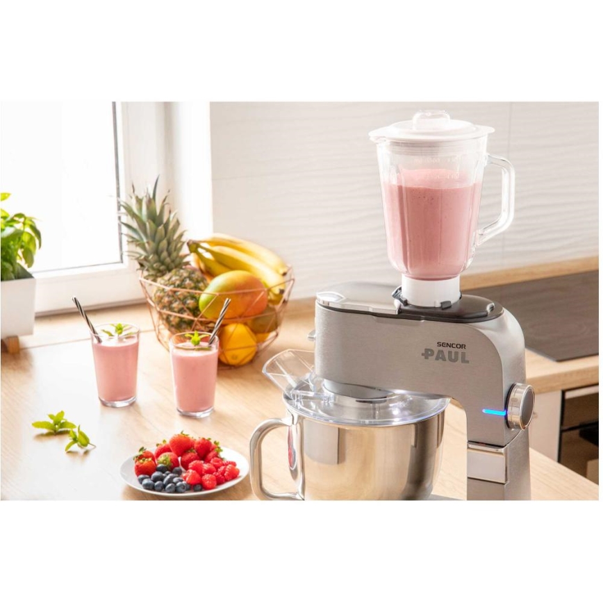 Sencor - Robot de cozinha com tigela em aço inoxidável 1700W/230V cromo mate