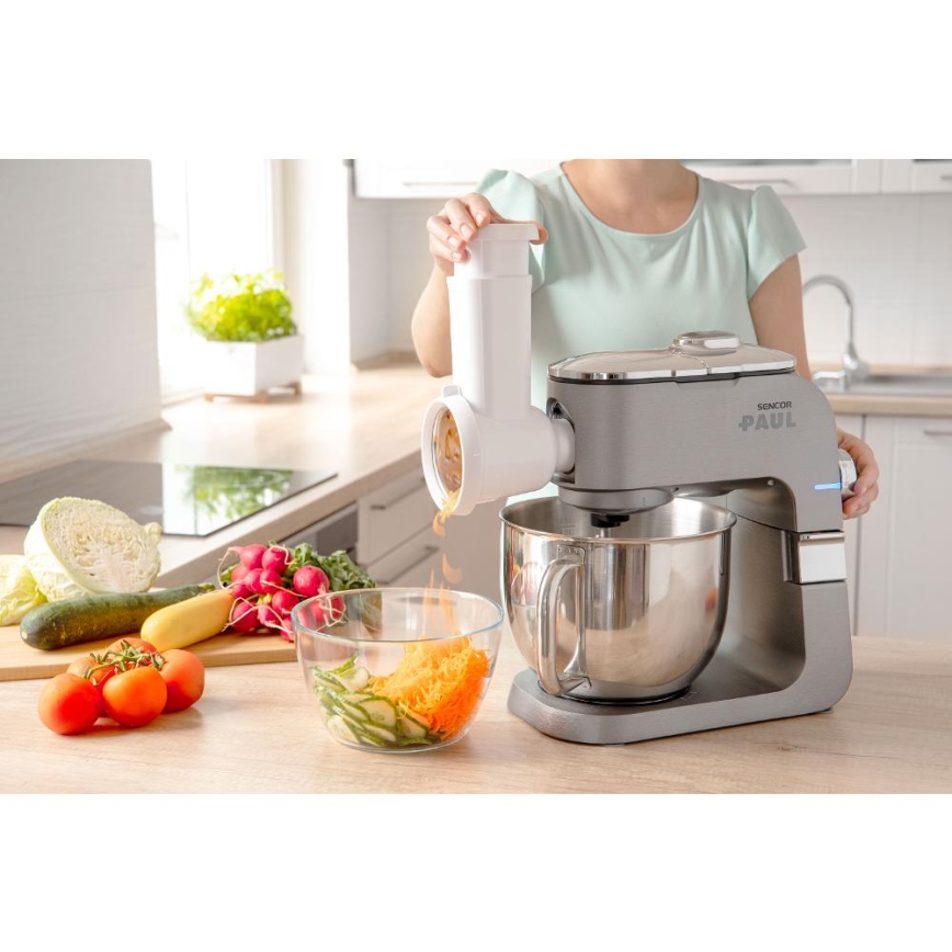 Sencor - Robot de cozinha com tigela em aço inoxidável 1700W/230V cromo mate