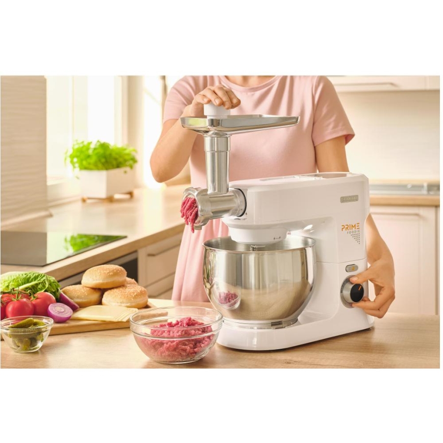 Sencor - Robot de cozinha com taça em aço inoxidável 1000W/230V branco