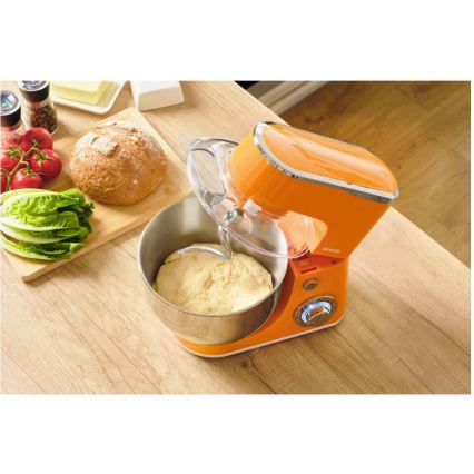 Sencor - Robot de cozinha com taça em aço inoxidável 1300W/230V laranja