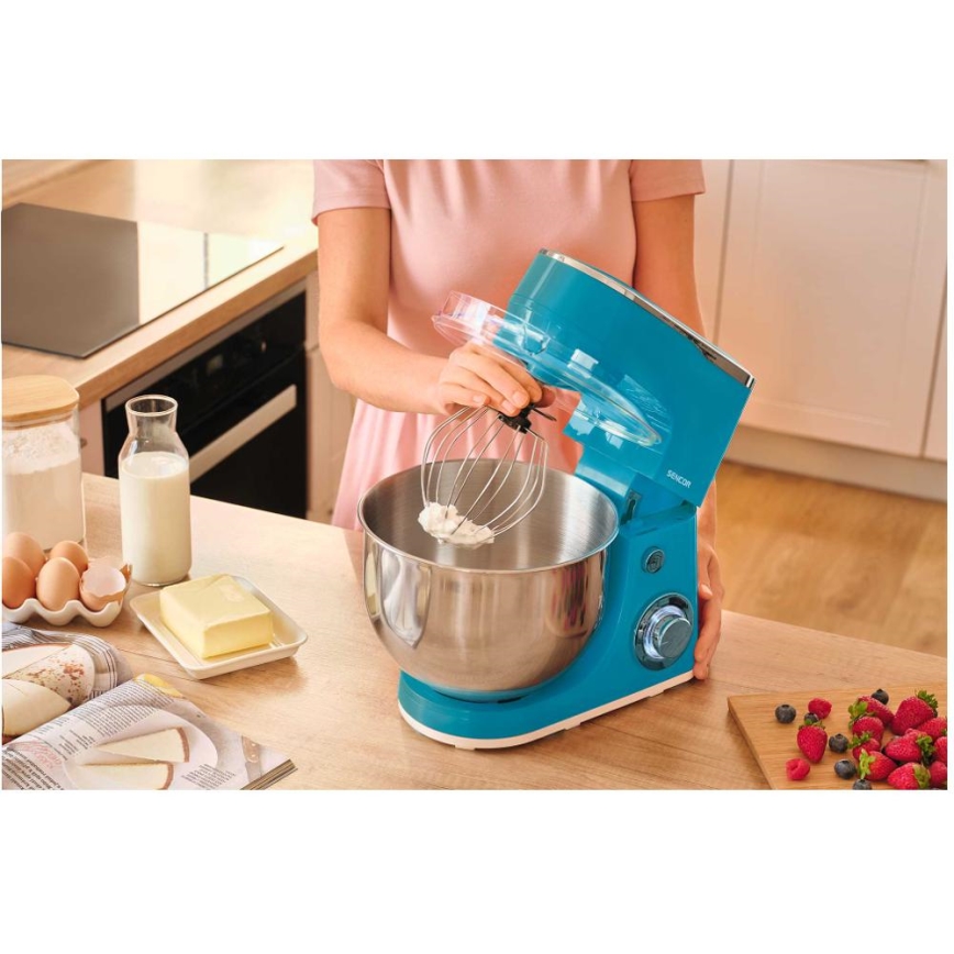 Sencor - Robot de cozinha com tigela em aço inoxidável 1300W/230V turquesa