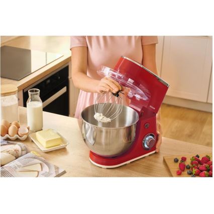 Sencor - Robot de cozinha com tigela em aço inoxidável 1300W/230V vermelho