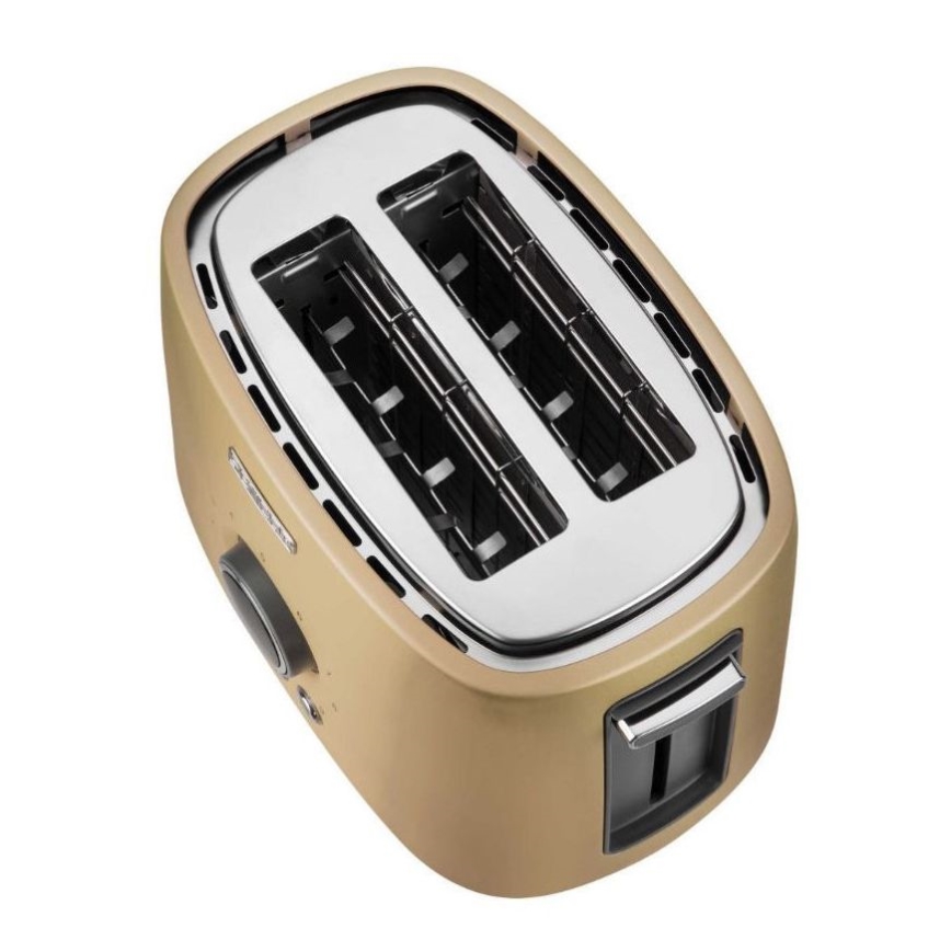 Sencor - Torradeira com duas fendas e grelha para aquecer pães 1000W/230V bege