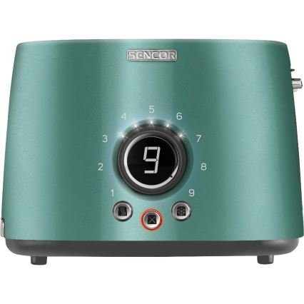 Sencor - Torradeira com duas ranhuras e grelha aquecedora 1000W/230V verde menta