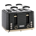 Sencor - Torradeira de 4 fatias 1600W/230V, preta/bege