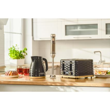 Sencor - Torradeira de 4 fatias 1600W/230V, preta/bege