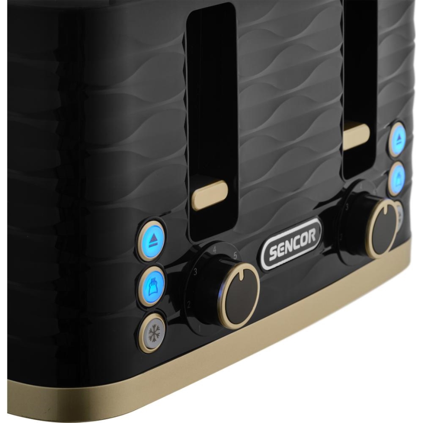 Sencor - Torradeira de 4 fatias 1600W/230V, preta/bege