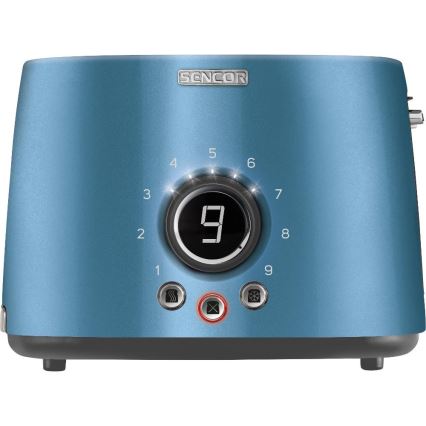 Sencor - Torradeira para duas fatias com grelha para aquecer 1000W/230V azul