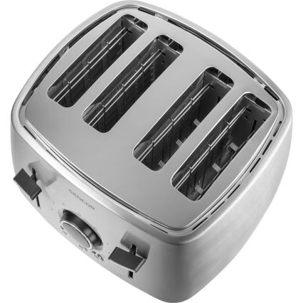Sencor - Torradeira para quatro fatias 1600W/230V, acabamento cromo mate