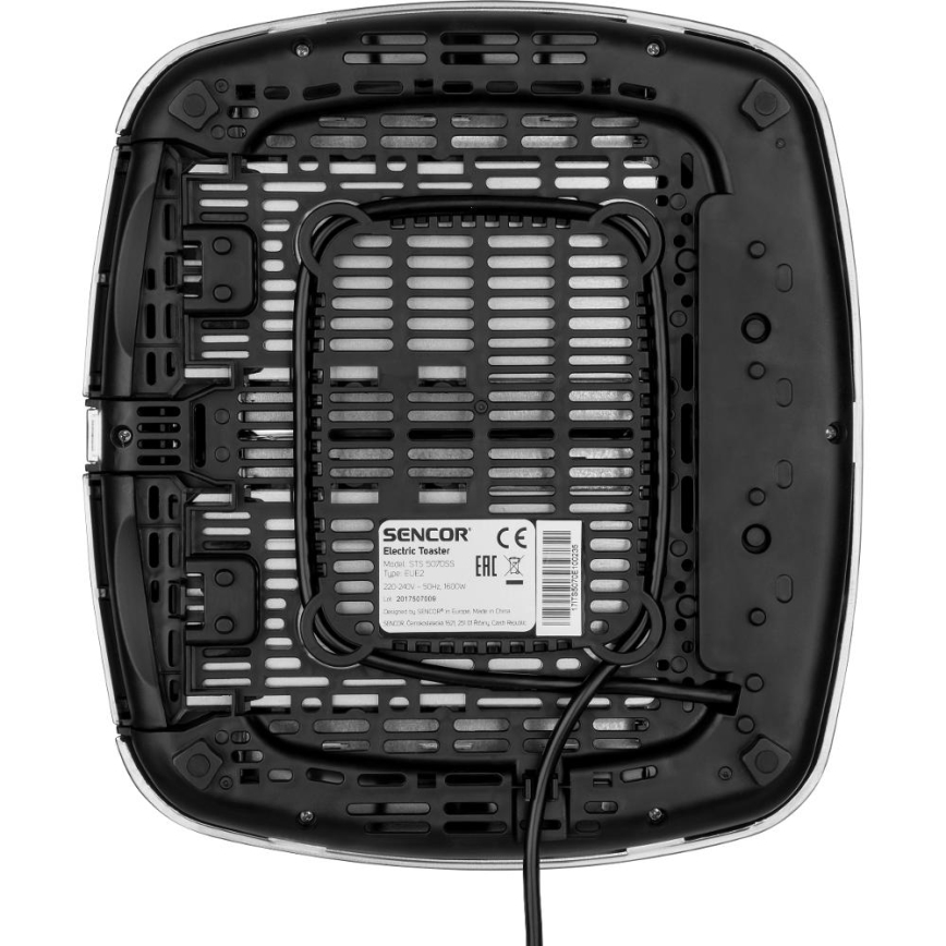 Sencor - Torradeira para quatro fatias 1600W/230V, acabamento cromo mate