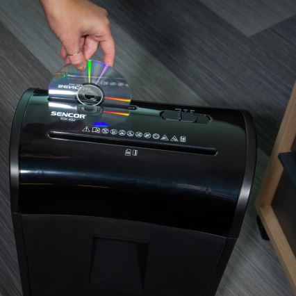Sencor - Triturador de CD e papel A4 capacidade 14 l 230V preto