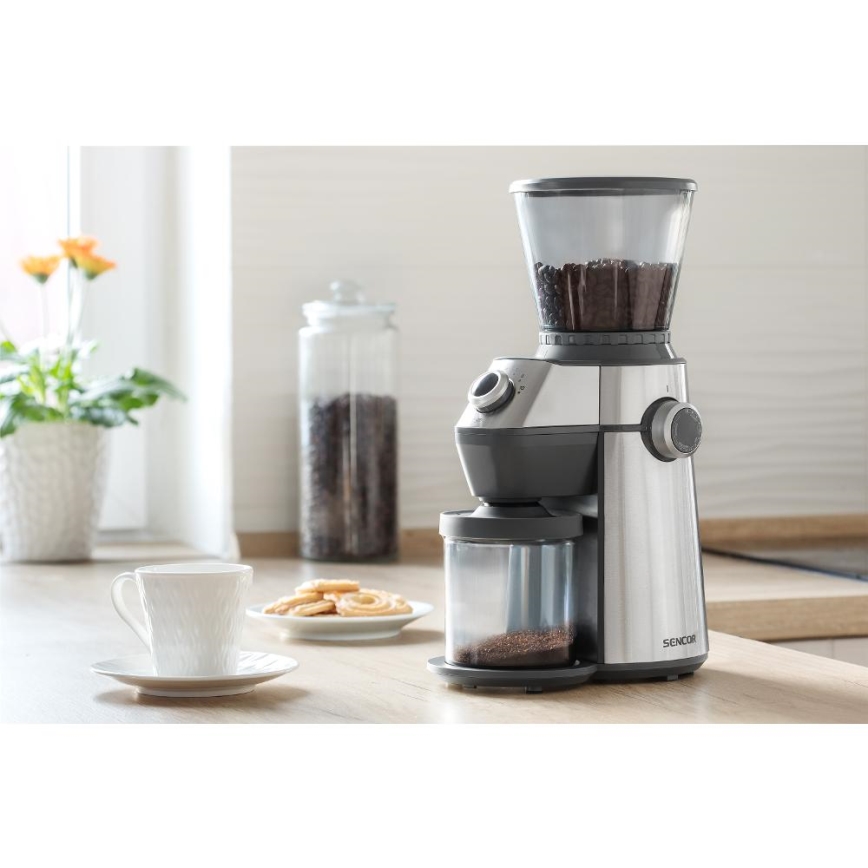 Sencor - Triturador elétrico de café em grão 350 g 150W/230V aço inoxidável