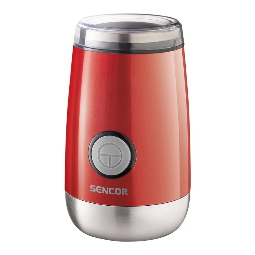 Sencor - Triturador elétrico de café em grão 60 g 150W/230V vermelho/cromado mate
