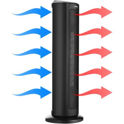 Sencor - Ventilador com aquecimento cerâmico 1300/2200W/230V preto + controlo remoto