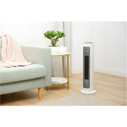 Sencor - Ventilador com elemento de aquecimento cerâmico 2200 W/230 V, Wi‑Fi, branco + controlo remoto